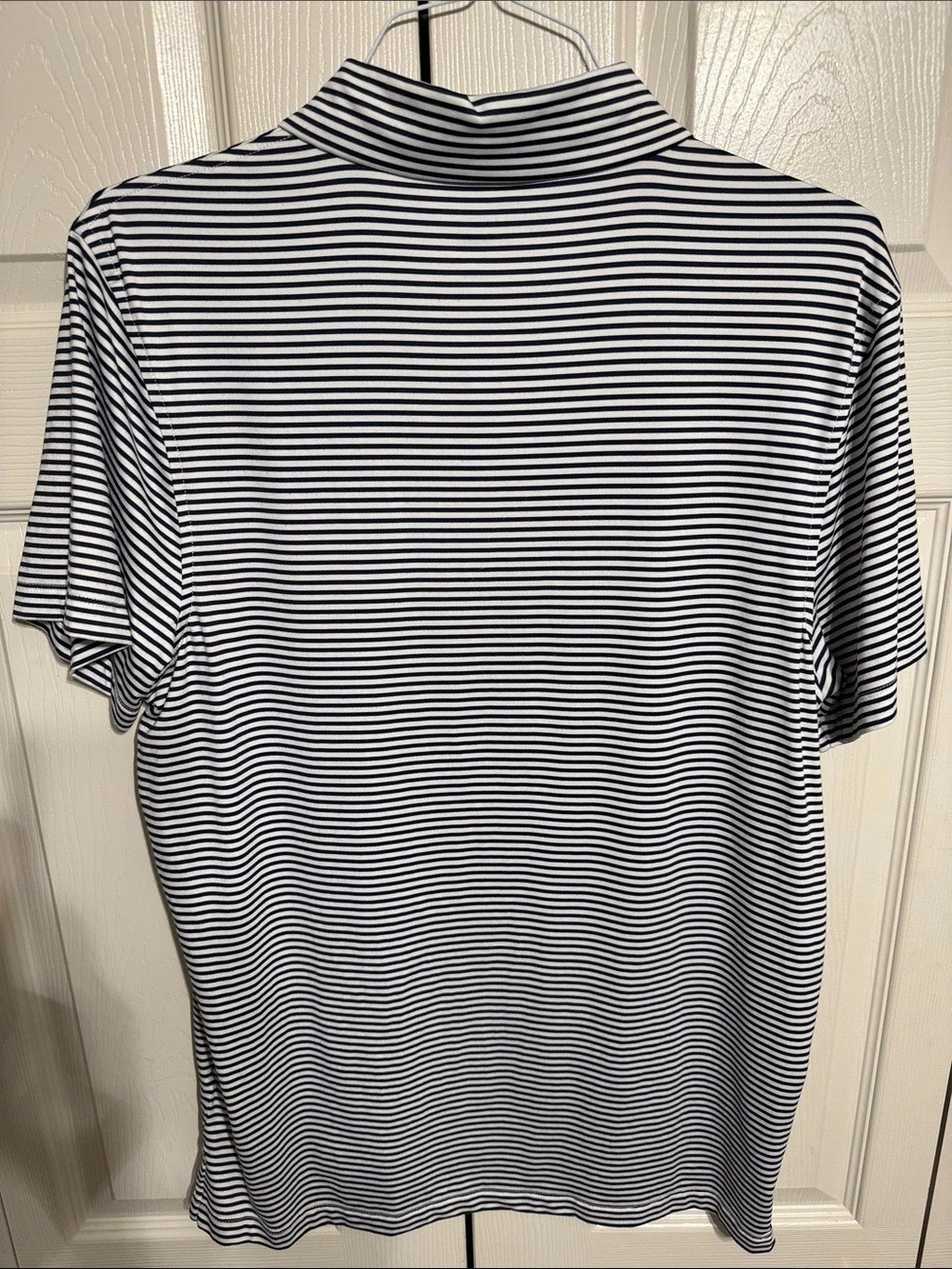 J.Crew Performance Striped Polo Shirt Blue & White Large